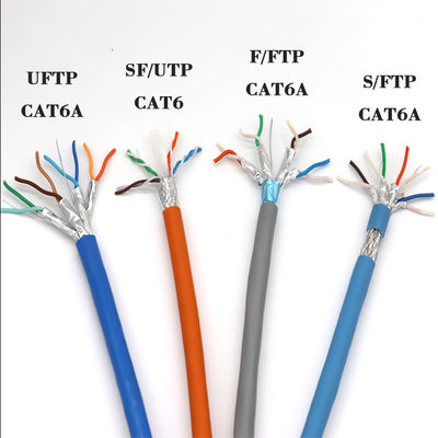 کابل شبکه FTP UTP دو صفحه ای 4pair 23AWG 550Mhz RJ45 Cat6A