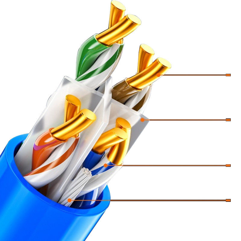 Cat6 کابل پیچیده 4 جفت برای شبکه ایترنتی کارآمد پهنای باند 250 MHz