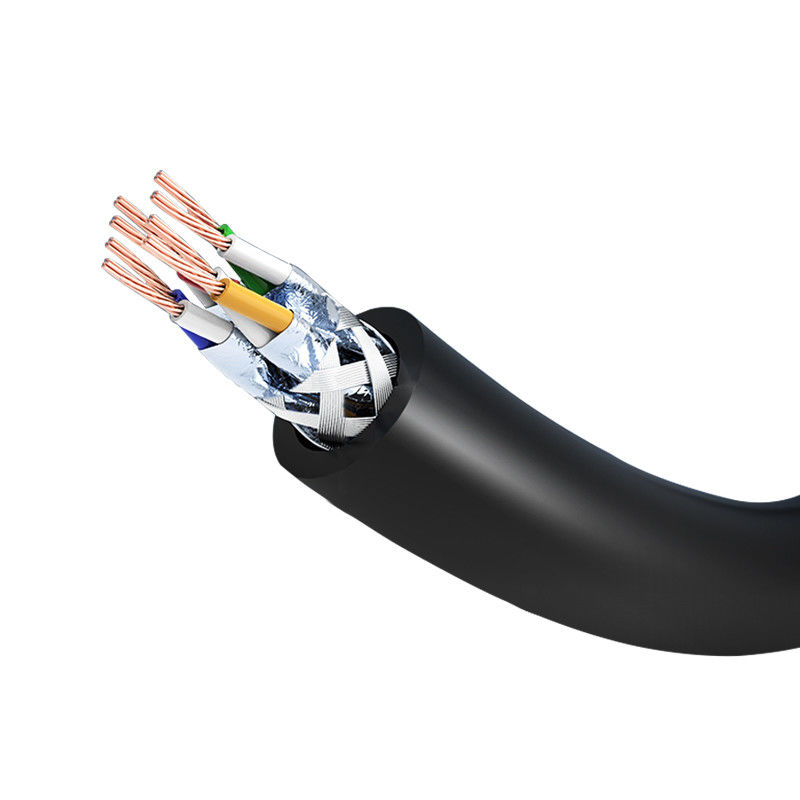 سیم پچ سیاه و سفید 1M 2M 3M 5M 10M 24AWG 4 جفت Cat7