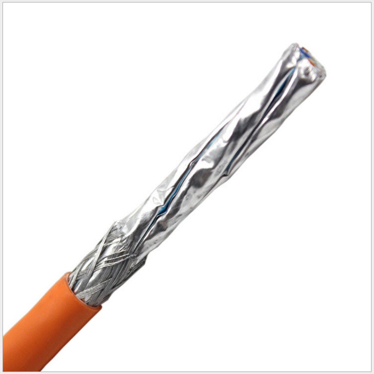 کابل Al Foil 0.58mm Conductor HDPE PVC عایق SFTP Cat6a ، کابل Ethernet Cat6a