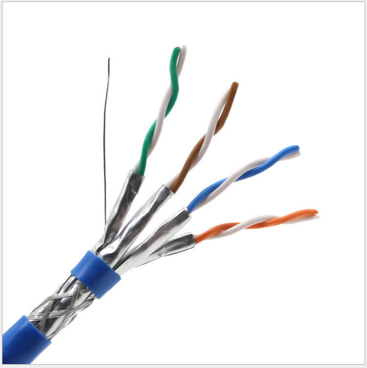 کابل شبکه مس CAT7 LAN ، کابل شبکه Cat 7 305m Shielded 23awg 0.58mm Bare Copper
