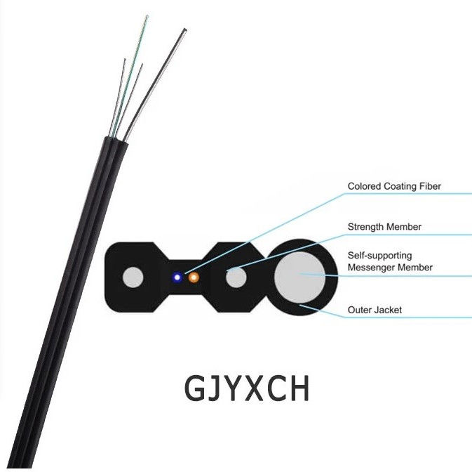 کابل فیبر FTTH G652 تک حالت 2 هسته 4 هسته ای ، کابل اترنت فیبر