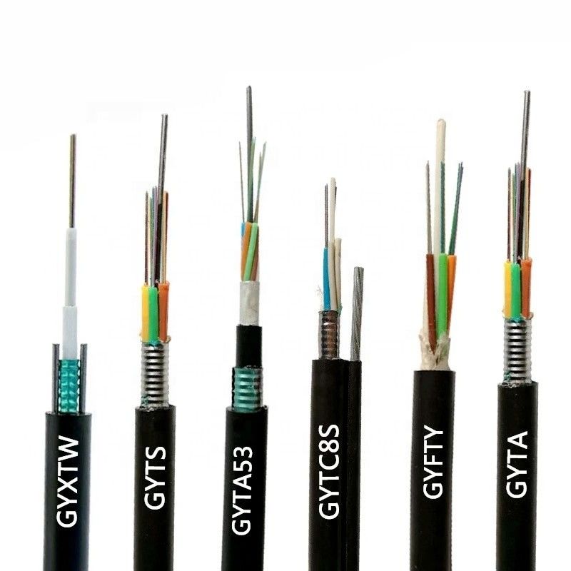 LZSH ژاکت 12 هسته ای G652 کابل فیبر نوری سیاه سفید GYXTW